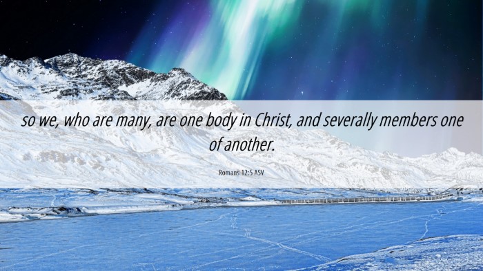 Picture 06 - Romans 12:5 ASV Desktop Wallpaper - so we, who are many, are one body in Christ, and - Desktop Bible Verse Wallpaper