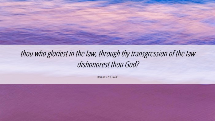 Picture 06 - Romans 2:23 ASV Desktop Wallpaper - thou who gloriest in the law, through thy - Desktop Bible Verse Wallpaper