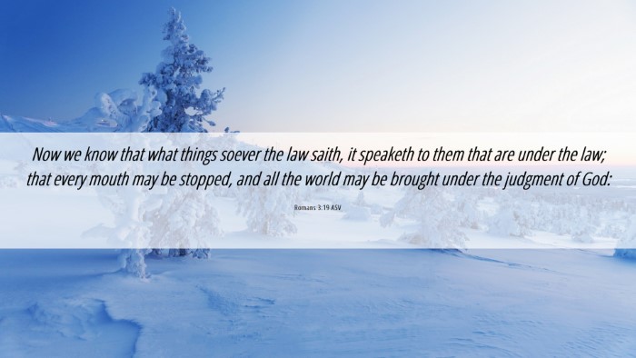 Picture 06 - Romans 3:19 ASV Desktop Wallpaper - Now we know that what things soever the law - Desktop Bible Verse Wallpaper