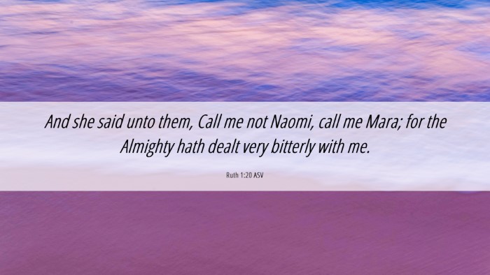 Picture 06 - Ruth 1:20 ASV Desktop Wallpaper - And she said unto them, Call me not Naomi, call - Desktop Bible Verse Wallpaper