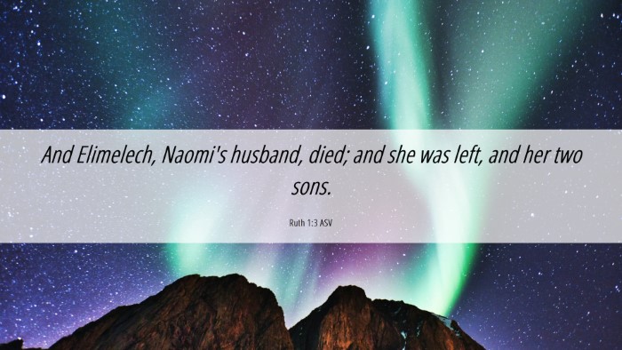 Picture 06 - Ruth 1:3 ASV Desktop Wallpaper - And Elimelech, Naomi's husband, died; and she was - Desktop Bible Verse Wallpaper