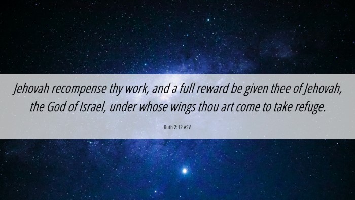 Picture 06 - Ruth 2:12 ASV Desktop Wallpaper - Jehovah recompense thy work, and a full reward be - Desktop Bible Verse Wallpaper