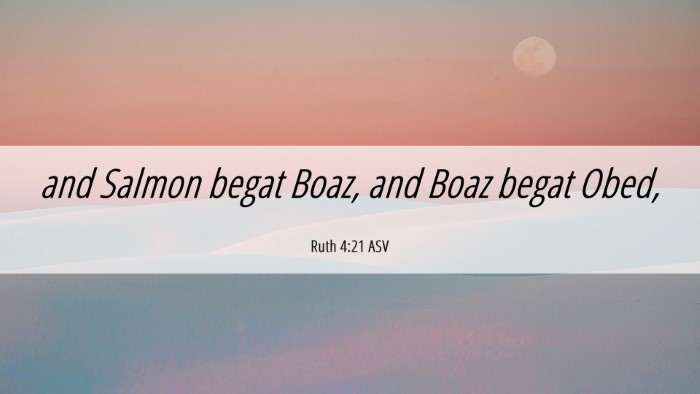 Picture 06 - Ruth 4:21 ASV Desktop Wallpaper - and Salmon begat Boaz, and Boaz begat - Desktop Bible Verse Wallpaper