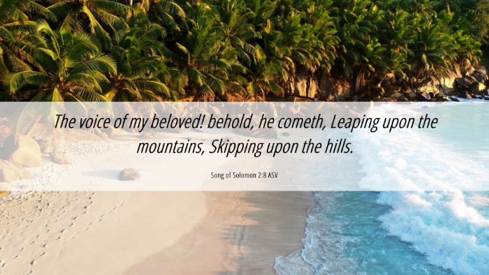 Picture 06 - Song of Solomon 2:8 ASV Desktop Wallpaper - The voice of my beloved! behold, he cometh, - Desktop Bible Verse Wallpaper