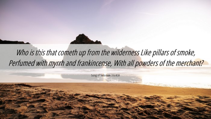 Picture 06 - Song of Solomon 3:6 ASV Desktop Wallpaper - Who is this that cometh up from the wilderness - Desktop Bible Verse Wallpaper