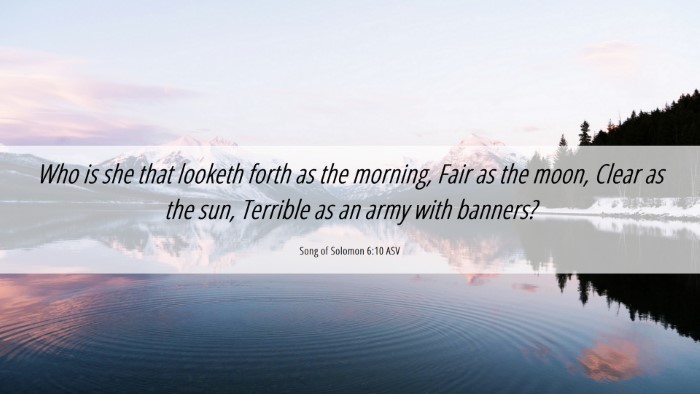 Picture 06 - Song of Solomon 6:10 ASV Desktop Wallpaper - Who is she that looketh forth as the morning, - Desktop Bible Verse Wallpaper