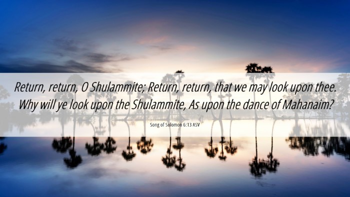 Picture 06 - Song of Solomon 6:13 ASV Desktop Wallpaper - Return, return, O Shulammite; Return, return, - Desktop Bible Verse Wallpaper