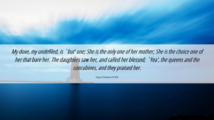 Picture 06 - Song of Solomon 6:9 ASV Desktop Wallpaper - My dove, my undefiled, is `but' one; She is the - Desktop Bible Verse Wallpaper