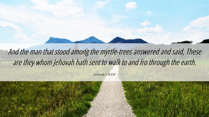 Picture 06 - Zechariah 1:10 ASV Desktop Wallpaper - And the man that stood among the myrtle-trees - Desktop Bible Verse Wallpaper