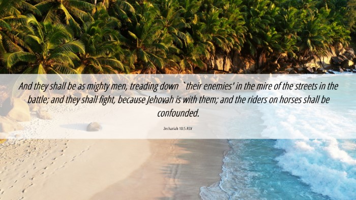 Picture 06 - Zechariah 10:5 ASV Desktop Wallpaper - And they shall be as mighty men, treading down - Desktop Bible Verse Wallpaper