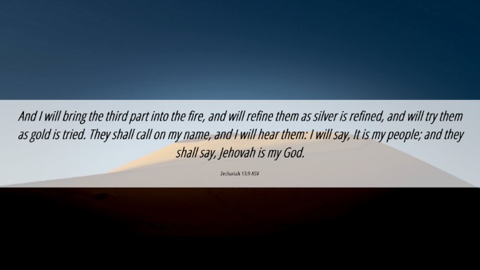 Picture 06 - Zechariah 13:9 ASV Desktop Wallpaper - And I will bring the third part into the fire, - Desktop Bible Verse Wallpaper