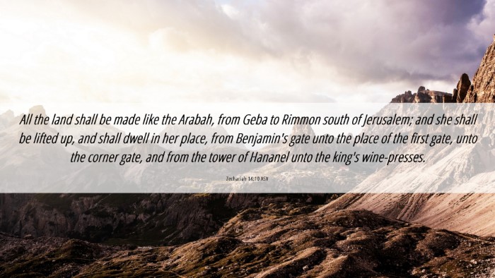 Picture 06 - Zechariah 14:10 ASV Desktop Wallpaper - All the land shall be made like the Arabah, from - Desktop Bible Verse Wallpaper