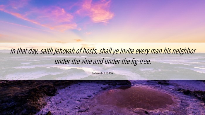 Picture 06 - Zechariah 3:10 ASV Desktop Wallpaper - In that day, saith Jehovah of hosts, shall ye - Desktop Bible Verse Wallpaper