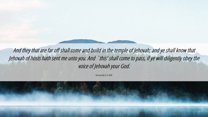 Picture 06 - Zechariah 6:15 ASV Desktop Wallpaper - And they that are far off shall come and build in - Desktop Bible Verse Wallpaper