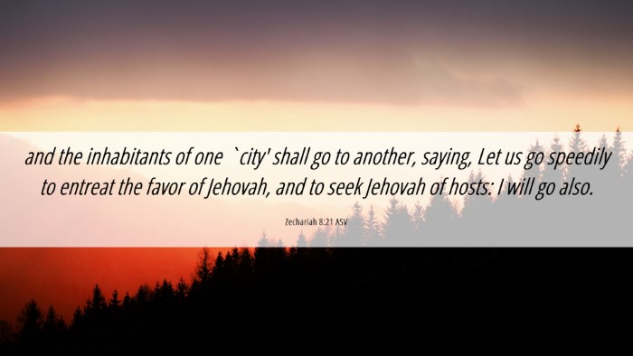 Picture 06 - Zechariah 8:21 ASV Desktop Wallpaper - and the inhabitants of one `city' shall go to - Desktop Bible Verse Wallpaper