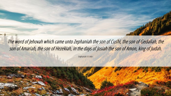 Picture 06 - Zephaniah 1:1 ASV Desktop Wallpaper - The word of Jehovah which came unto Zephaniah the - Desktop Bible Verse Wallpaper