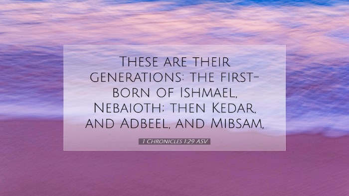 Picture 07 - 1 Chronicles 1:29 ASV Desktop Wallpaper - These are their generations: the first-born of - Desktop Bible Verse Wallpaper