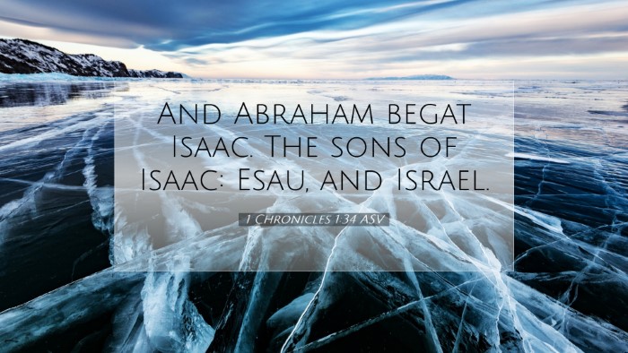 Picture 07 - 1 Chronicles 1:34 ASV Desktop Wallpaper - And Abraham begat Isaac. The sons of Isaac: Esau, - Desktop Bible Verse Wallpaper