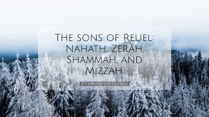 Picture 07 - 1 Chronicles 1:37 ASV Desktop Wallpaper - The sons of Reuel: Nahath, Zerah, Shammah, and - Desktop Bible Verse Wallpaper