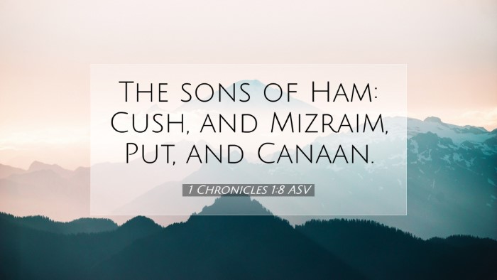 Picture 07 - 1 Chronicles 1:8 ASV Desktop Wallpaper - The sons of Ham: Cush, and Mizraim, Put, and - Desktop Bible Verse Wallpaper