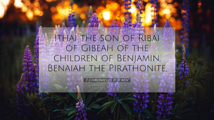 Picture 07 - 1 Chronicles 11:31 ASV Desktop Wallpaper - Ithai the son of Ribai of Gibeah of the children - Desktop Bible Verse Wallpaper