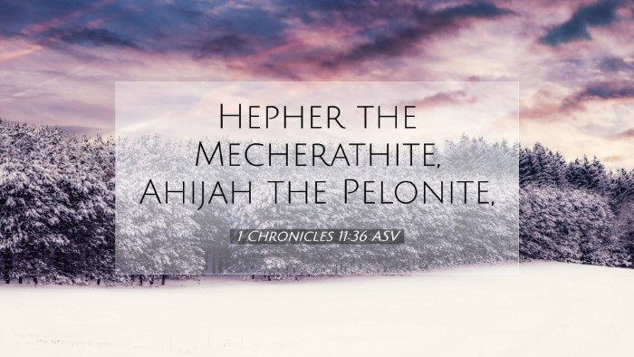 Picture 07 - 1 Chronicles 11:36 ASV Desktop Wallpaper - Hepher the Mecherathite, Ahijah the - Desktop Bible Verse Wallpaper
