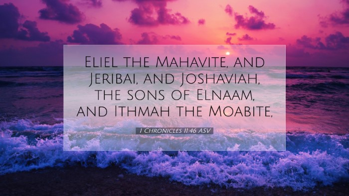 Picture 07 - 1 Chronicles 11:46 ASV Desktop Wallpaper - Eliel the Mahavite, and Jeribai, and Joshaviah, - Desktop Bible Verse Wallpaper