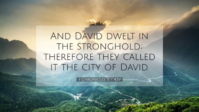 Picture 07 - 1 Chronicles 11:7 ASV Desktop Wallpaper - And David dwelt in the stronghold; therefore they - Desktop Bible Verse Wallpaper