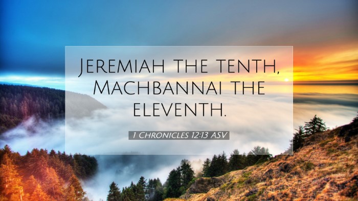 Picture 07 - 1 Chronicles 12:13 ASV Desktop Wallpaper - Jeremiah the tenth, Machbannai the - Desktop Bible Verse Wallpaper