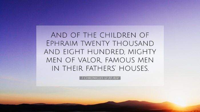 Picture 07 - 1 Chronicles 12:30 ASV Desktop Wallpaper - And of the children of Ephraim twenty thousand - Desktop Bible Verse Wallpaper