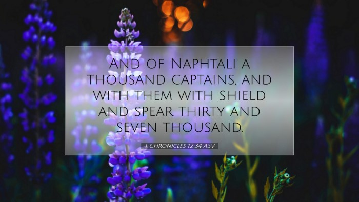 Picture 07 - 1 Chronicles 12:34 ASV Desktop Wallpaper - And of Naphtali a thousand captains, and with - Desktop Bible Verse Wallpaper