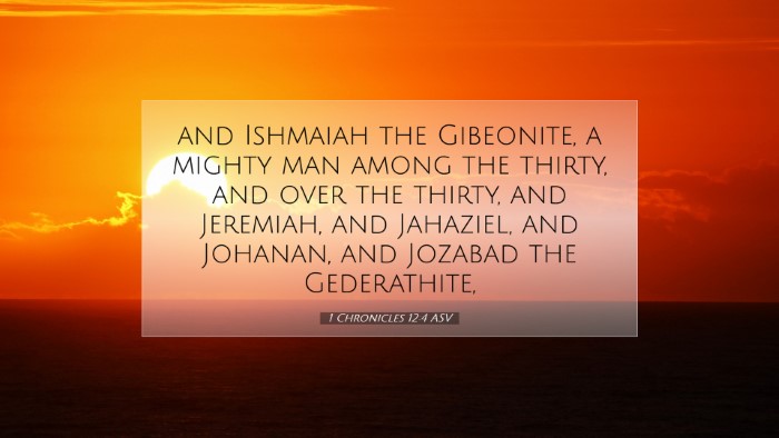 Picture 07 - 1 Chronicles 12:4 ASV Desktop Wallpaper - and Ishmaiah the Gibeonite, a mighty man among - Desktop Bible Verse Wallpaper