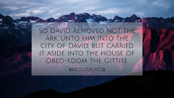Picture 07 - 1 Chronicles 13:13 ASV Desktop Wallpaper - So David removed not the ark unto him into the - Desktop Bible Verse Wallpaper