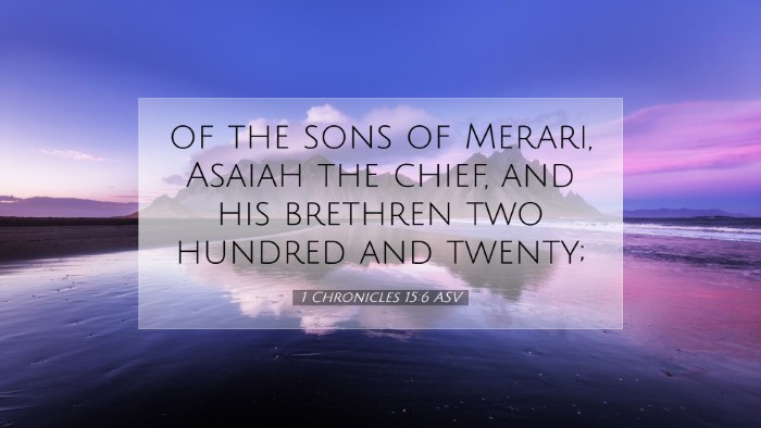 Picture 07 - 1 Chronicles 15:6 ASV Desktop Wallpaper - of the sons of Merari, Asaiah the chief, and his - Desktop Bible Verse Wallpaper