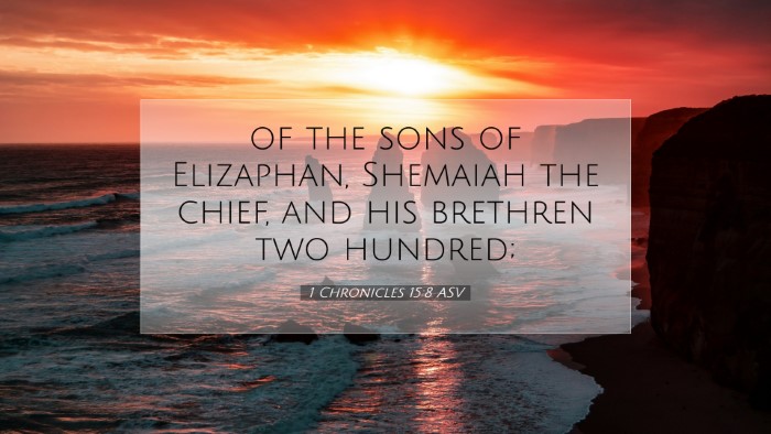 Picture 07 - 1 Chronicles 15:8 ASV Desktop Wallpaper - of the sons of Elizaphan, Shemaiah the chief, and - Desktop Bible Verse Wallpaper
