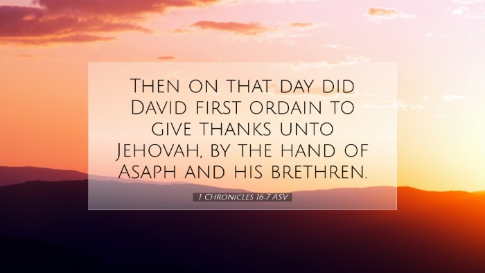 Picture 07 - 1 Chronicles 16:7 ASV Desktop Wallpaper - Then on that day did David first ordain to give - Desktop Bible Verse Wallpaper