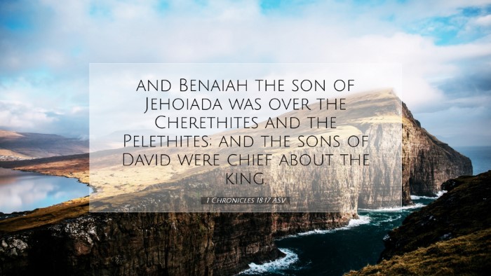 Picture 07 - 1 Chronicles 18:17 ASV Desktop Wallpaper - and Benaiah the son of Jehoiada was over the - Desktop Bible Verse Wallpaper