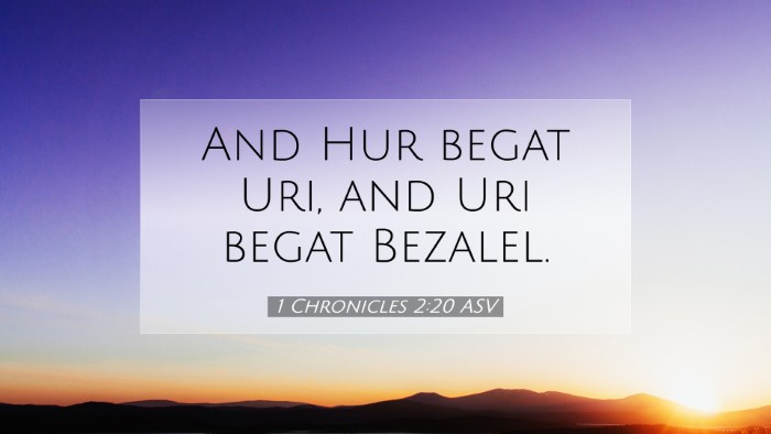 Picture 07 - 1 Chronicles 2:20 ASV Desktop Wallpaper - And Hur begat Uri, and Uri begat - Desktop Bible Verse Wallpaper