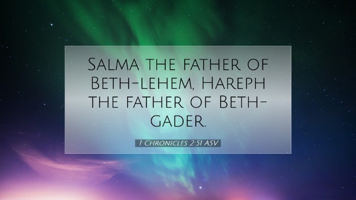 Picture 07 - 1 Chronicles 2:51 ASV Desktop Wallpaper - Salma the father of Beth-lehem, Hareph the father - Desktop Bible Verse Wallpaper
