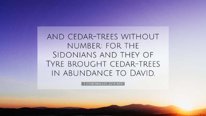 Picture 07 - 1 Chronicles 22:4 ASV Desktop Wallpaper - and cedar-trees without number: for the Sidonians - Desktop Bible Verse Wallpaper