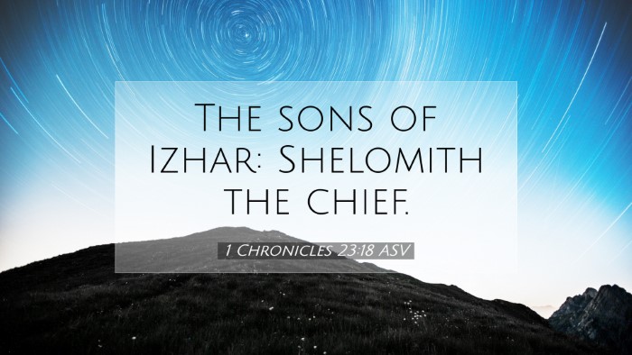 Picture 07 - 1 Chronicles 23:18 ASV Desktop Wallpaper - The sons of Izhar: Shelomith the - Desktop Bible Verse Wallpaper