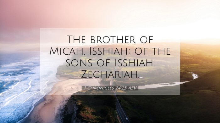 Picture 07 - 1 Chronicles 24:25 ASV Desktop Wallpaper - The brother of Micah, Isshiah; of the sons of - Desktop Bible Verse Wallpaper