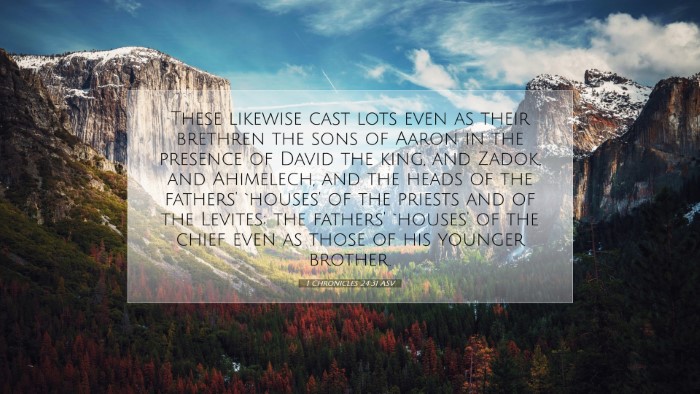Picture 07 - 1 Chronicles 24:31 ASV Desktop Wallpaper - These likewise cast lots even as their brethren - Desktop Bible Verse Wallpaper