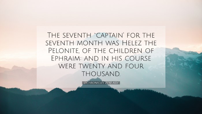 Picture 07 - 1 Chronicles 27:10 ASV Desktop Wallpaper - The seventh `captain' for the seventh month was - Desktop Bible Verse Wallpaper