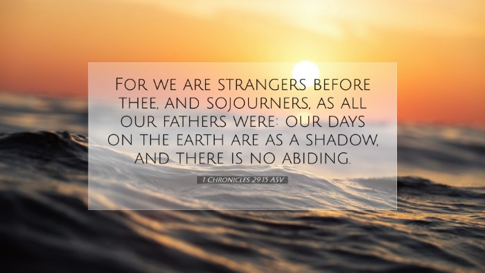 Picture 07 - 1 Chronicles 29:15 ASV Desktop Wallpaper - For we are strangers before thee, and sojourners, - Desktop Bible Verse Wallpaper