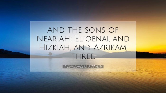 Picture 07 - 1 Chronicles 3:23 ASV Desktop Wallpaper - And the sons of Neariah: Elioenai, and Hizkiah, - Desktop Bible Verse Wallpaper