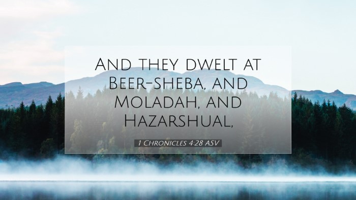Picture 07 - 1 Chronicles 4:28 ASV Desktop Wallpaper - And they dwelt at Beer-sheba, and Moladah, and - Desktop Bible Verse Wallpaper