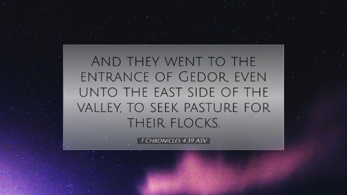 Picture 07 - 1 Chronicles 4:39 ASV Desktop Wallpaper - And they went to the entrance of Gedor, even unto - Desktop Bible Verse Wallpaper
