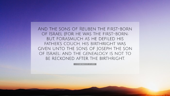 Picture 07 - 1 Chronicles 5:1 ASV Desktop Wallpaper - And the sons of Reuben the first-born of Israel - Desktop Bible Verse Wallpaper