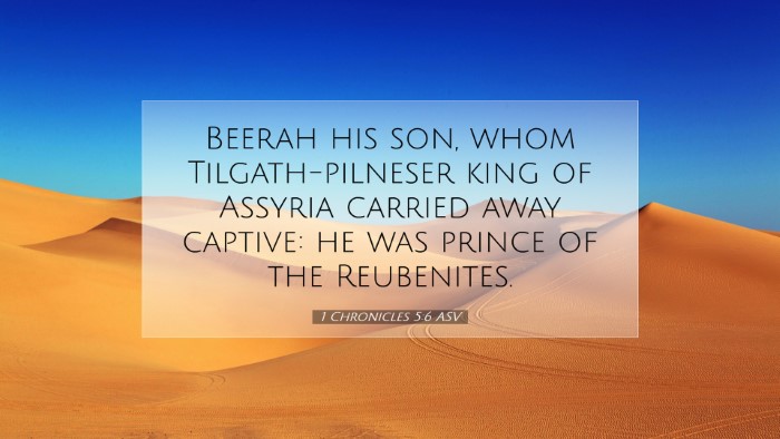 Picture 07 - 1 Chronicles 5:6 ASV Desktop Wallpaper - Beerah his son, whom Tilgath-pilneser king of - Desktop Bible Verse Wallpaper